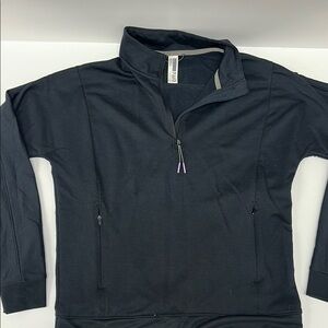 Forward with Design Black Quarter-Zip Sweatshirt with Stand-Up Collar